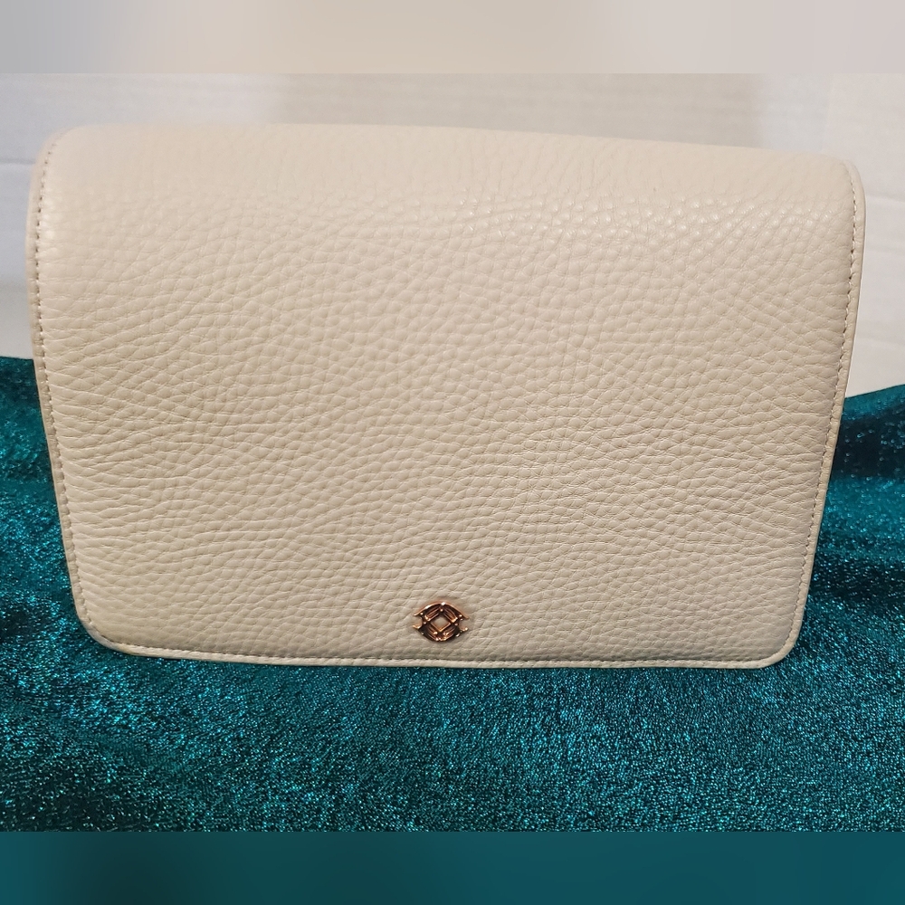 Dagne Dover Andra Crossbody Bag Bone Leather Pebbled New with Tags